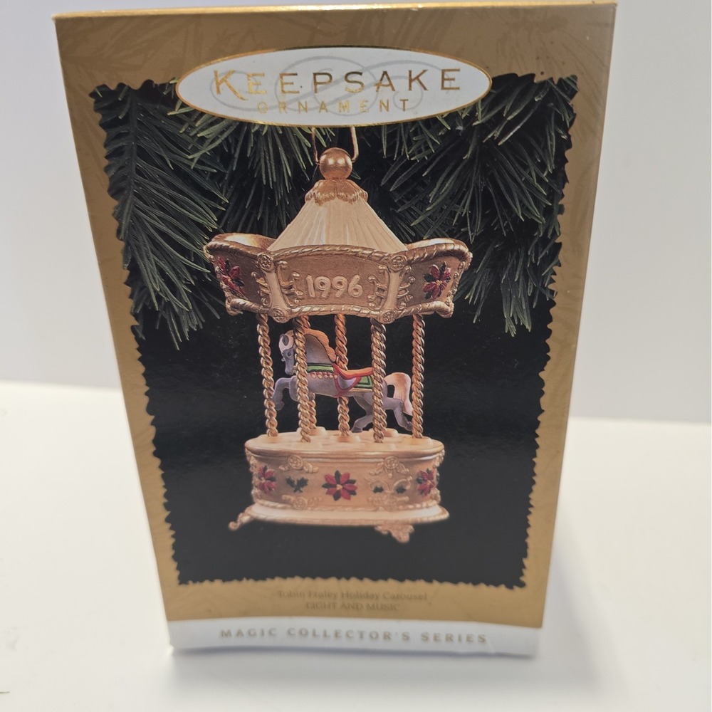 Hallmark Keepsake Ornament 1996 Light Motion Tobin Fraley Holiday Carousel Magic